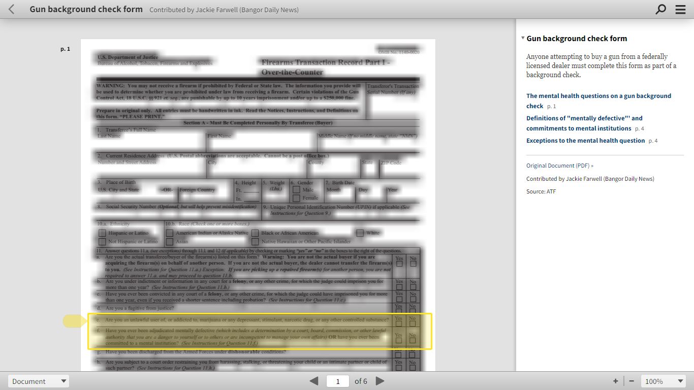 Gun background check form - DocumentCloud